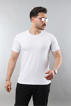تیشرت سفید مردانه یقه دوچرخه STOCX - کد 933065710