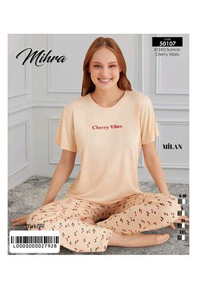 ست لباس راحتی نارنجی زنانه گلدار Mihra - کد 933065806