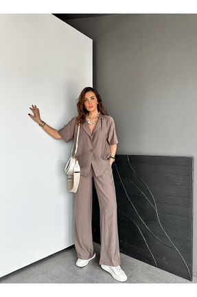 ست بالاتنه و پائین تنه رنگی زنانه بافتنی Zerrincan Giyim - کد 933056676