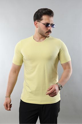 تیشرت زرد مردانه یقه دوچرخه STOCX - کد 933065545