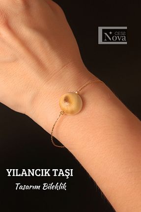 دستبند جواهر بژ زنانه سنگ طبیعی CessNova - کد 877214817