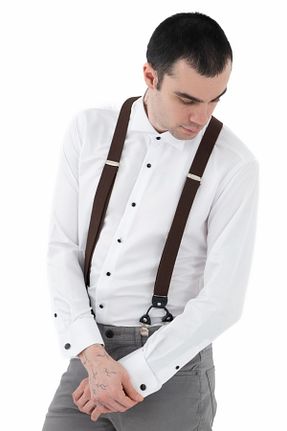 آویز شلوار قهوه ای مردانه پارچه ای ELROZO - کد 930242230