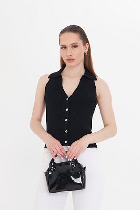 بلوز مشکی زنانه ساده GLEES - کد 933062582