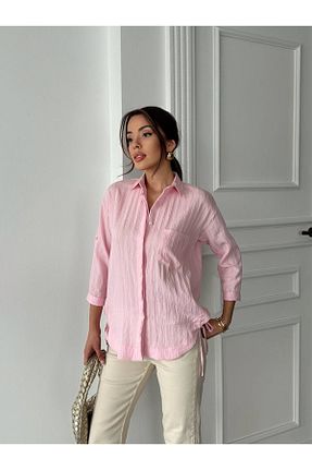پیراهن صورتی زنانه رگولار Osyday - کد 930038328