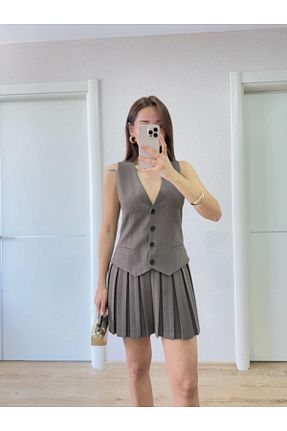 لباس طوسی زنانه بافتنی JANES - کد 934191445