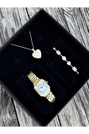 ست ساعت مچی زرد زنانه فلزی Daniel Klein - کد 933811182