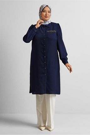 ست بالاتنه و پائین تنه حجاب سرمه ای زنانه رگولار Alvina - کد 933859055