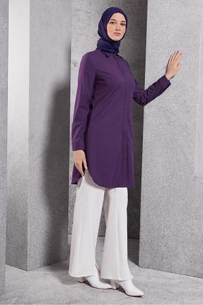 تونیک حجاب بنفش زنانه مخلوط پلی استر Alvina - کد 867204508
