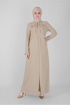 مانتو بلند حجاب بژ زنانه Alvina - کد 868838994