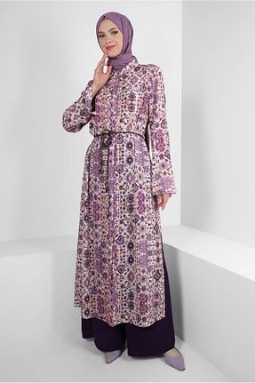 شلوار پارچه ای بنفش زنانه بلند Alvina - کد 804943855