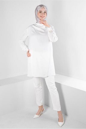 تونیک حجاب سفید زنانه پلی استر Alvina - کد 805969877