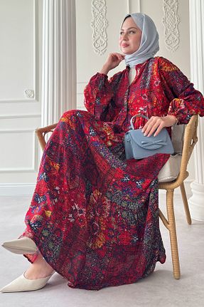 لباس حجاب قرمز رگولار InStyle - کد 933170402