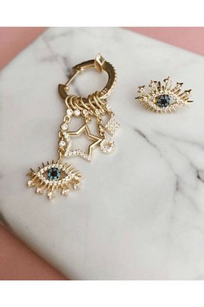 گوشواره نقره طلائی زنانه 925 عیار GÜLŞAH SEZER - کد 205154541