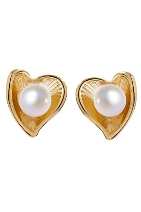 گوشواره جواهر طلائی مروارید Dora Accessories - کد 113177400