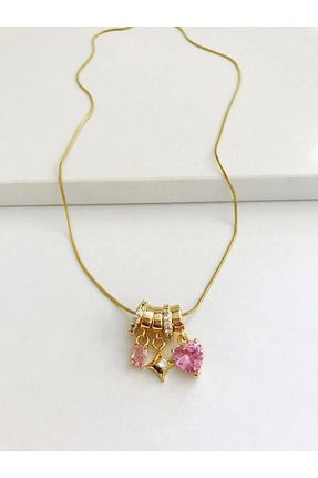 گردنبند استیل ( فولاد ) طلائی زنانه استیل (فولاد) Mercan Aksesuar - کد 921351673
