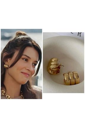 گوشواره استیل (فولاد) طلائی زنانه استیل (فولاد) Genel Markalar - کد 812936126