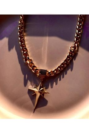 گردنبند استیل ( فولاد ) طلائی زنانه روکش طلا ACCESORİOS - کد 694923056