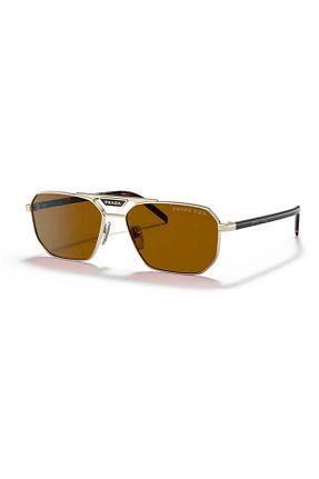 عینک آفتابی طلائی مردانه 57 Prada - کد 680227996