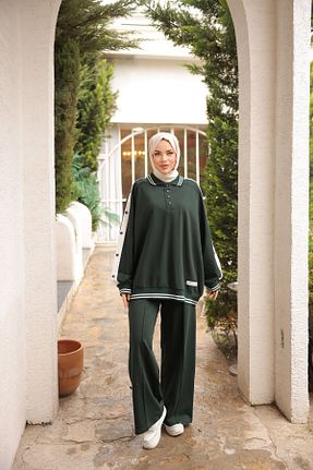 ست بالاتنه و پائین تنه حجاب خاکی زنانه رگولار Wovi - کد 902839674