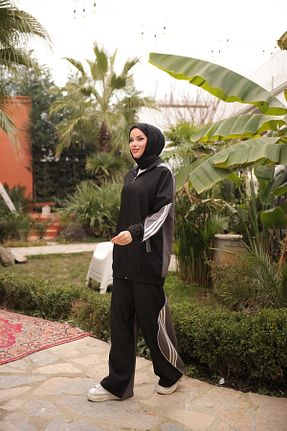 ست بالاتنه و پائین تنه حجاب مشکی زنانه رگولار Wovi - کد 903816690