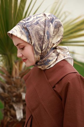 روسری قهوه ای İpek Tivil Silk Home - کد 933897314