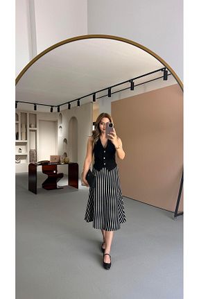 دامن مشکی زنانه بافتنی Sezgi Tekin - کد 933190209