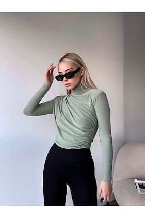 بلوز فیروزه ای زنانه ساده peralist - کد 933209709