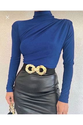 بلوز آبی زنانه یقه ماهیگیر ASAFF - کد 933209773