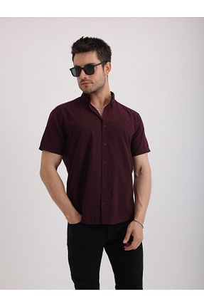 پیراهن زرشکی مردانه اسلیم فیت Sabe - کد 933214957