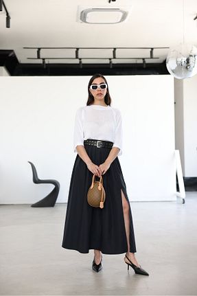 دامن مشکی زنانه بافتنی Özge Özgenç - کد 933215441