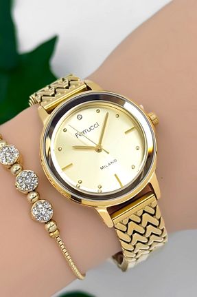 ساعت مچی طلائی زنانه 38 میلی متر Ferrucci - کد 280738120