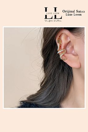 گوشواره استیل (فولاد) زرد زنانه Luxe Loom Zarafetin Işıltısı - کد 933228319