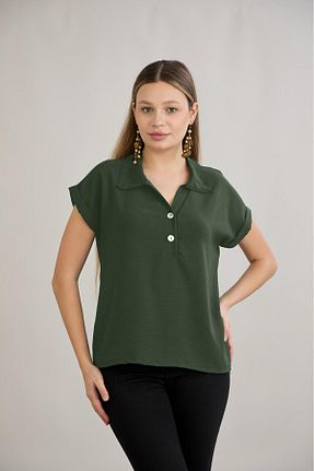 بلوز خاکی زنانه ساده Butik - کد 933220329