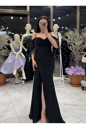 لباس مجلسی و فارغ التحصیلی مشکی زنانه کرپ missswans - کد 933232883