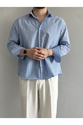 پیراهن آبی مردانه اورسایز MENOFOURSWEAR - کد 933248523