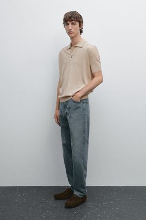 تیشرت بژ مردانه Straight Massimo Dutti - کد 933239447