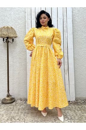 لباس حجاب زرد زنانه کلوش KÜÇÜĞÜM BUTİK - کد 933275768