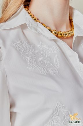 پیراهن سفید زنانه اورسایز fumel women