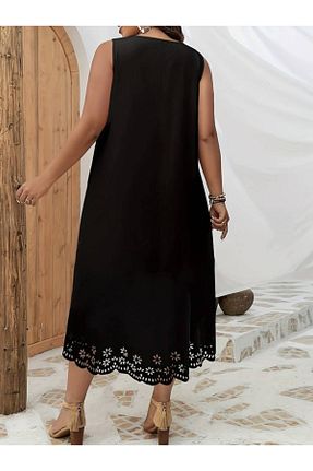 لباس سایز بزرگ مشکی زنانه پنبه ای Genel Markalar - کد 934091610