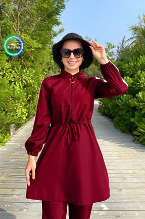 مایو حجاب زرشکی زنانه ساده Ka Hijab - کد 933252679