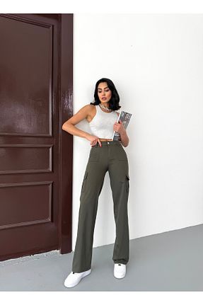 شلوار خاکی زنانه پنبه - پلی استر - الاستین MossMoi - کد 933269272