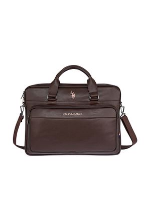کیف لپ تاپ و مدارک قهوه ای مردانه چرم مصنوعی U.S. Polo Assn. - کد 933289239
