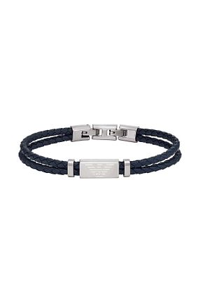 دستبند جواهر سرمه ای مردانه استیل (فولاد) Emporio Armani - کد 734060868