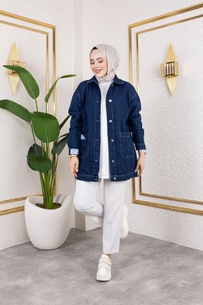 کت حجاب سرمه ای زنانه رگولار HARMAN BUTİK - کد 926051090