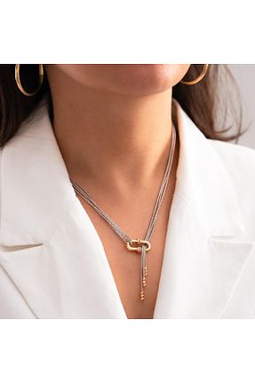 گردنبند طلا رنگی زنانه 14 عیار hakan mücevherat - کد 934093657