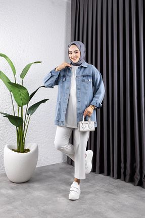 کت حجاب آبی زنانه رگولار HARMAN BUTİK - کد 872470168