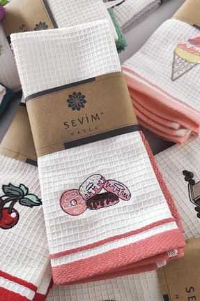 حوله آشپزخانه صورتی پنبه Sevim - کد 841736544