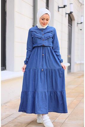 لباس حجاب آبی زنانه رگولار HARMAN BUTİK - کد 853959730