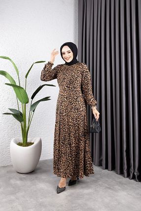 لباس حجاب قهوه ای زنانه رگولار HARMAN BUTİK - کد 881754580
