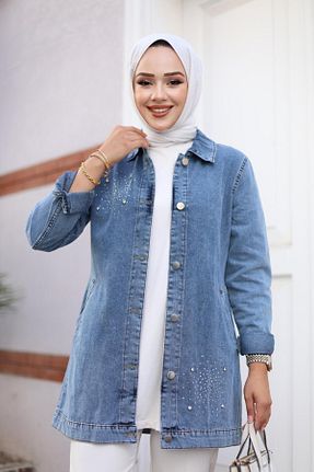 کت آبی زنانه رگولار HARMAN BUTİK - کد 852154660